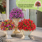 Artificial Eucalyptus and Violet Ground-Insert Floral Decoration