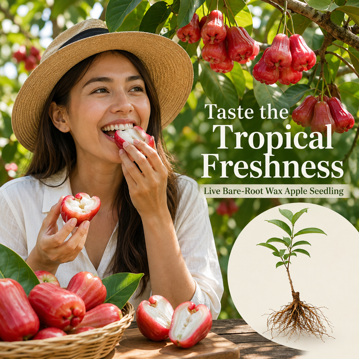 Live Wax Apple Tree Starter – Sweet, Crisp Tropical Fruit