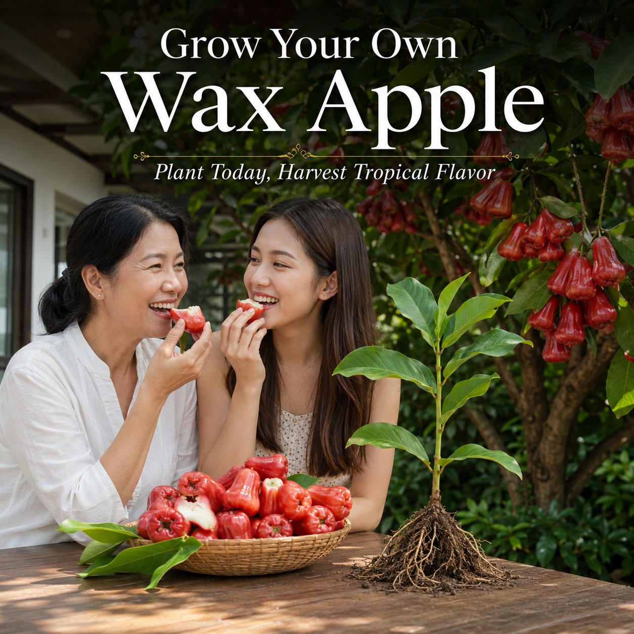 Live Wax Apple Tree Starter – Sweet, Crisp Tropical Fruit