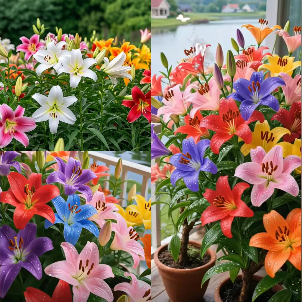 Double-petaled bicolor fragrant lily Bulbs—Fresh and Sweet
